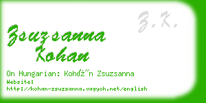zsuzsanna kohan business card